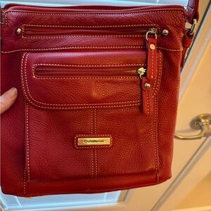 Croft & Barrow Red Crossbody Bag with Gold Hardware